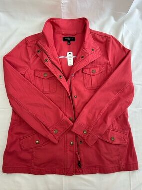 *NEW* Talbots Lightweight Utility Chore Jacket Pink Petite Medium